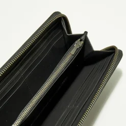 Compagnon Homme en Cuir croco Accordion noir - 9.9x18.9 cm