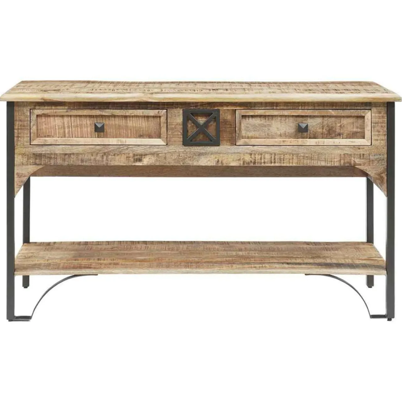 Console 2 tiroirs manguier pondicherry marron - 130x40x75 cm