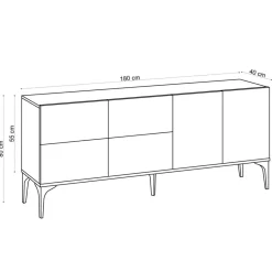 Console Laika chêne saphir - 180x80x40 cm