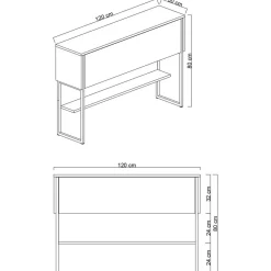 Console Luxe travertin/doré - 120x80x30 cm