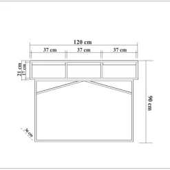 Console Mia noyer/noir - 120x90x36 cm