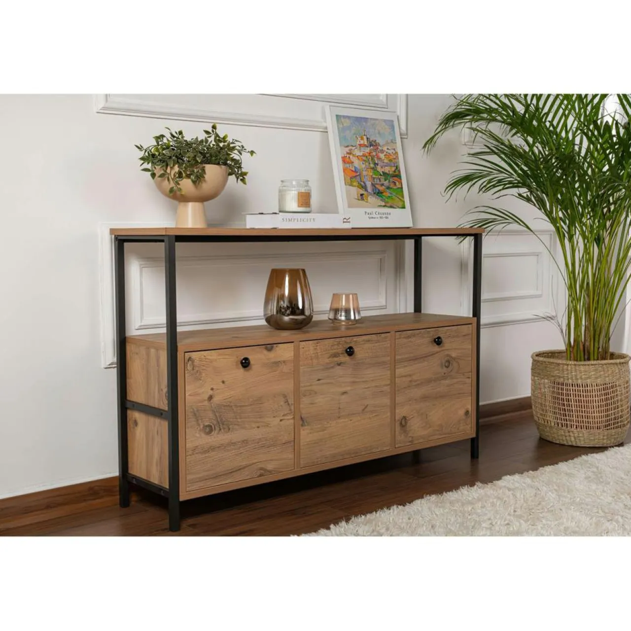 Console Solace pin/noir - 120x77x29.5 cm