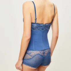 Corset Amethyst en Soie mélangée denim