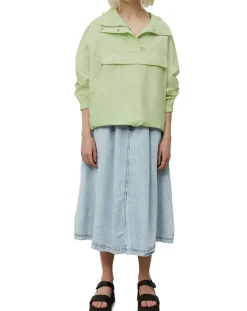 Coupe Vent à Capuche Grande Poche vert fluo