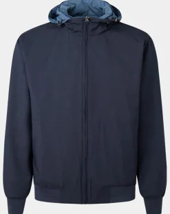 Coupe-vent réversible à capuche bleu