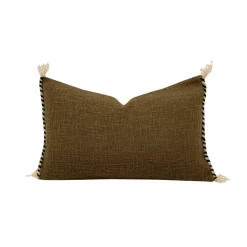 Coussin en coton flammé bronze 25x40cm