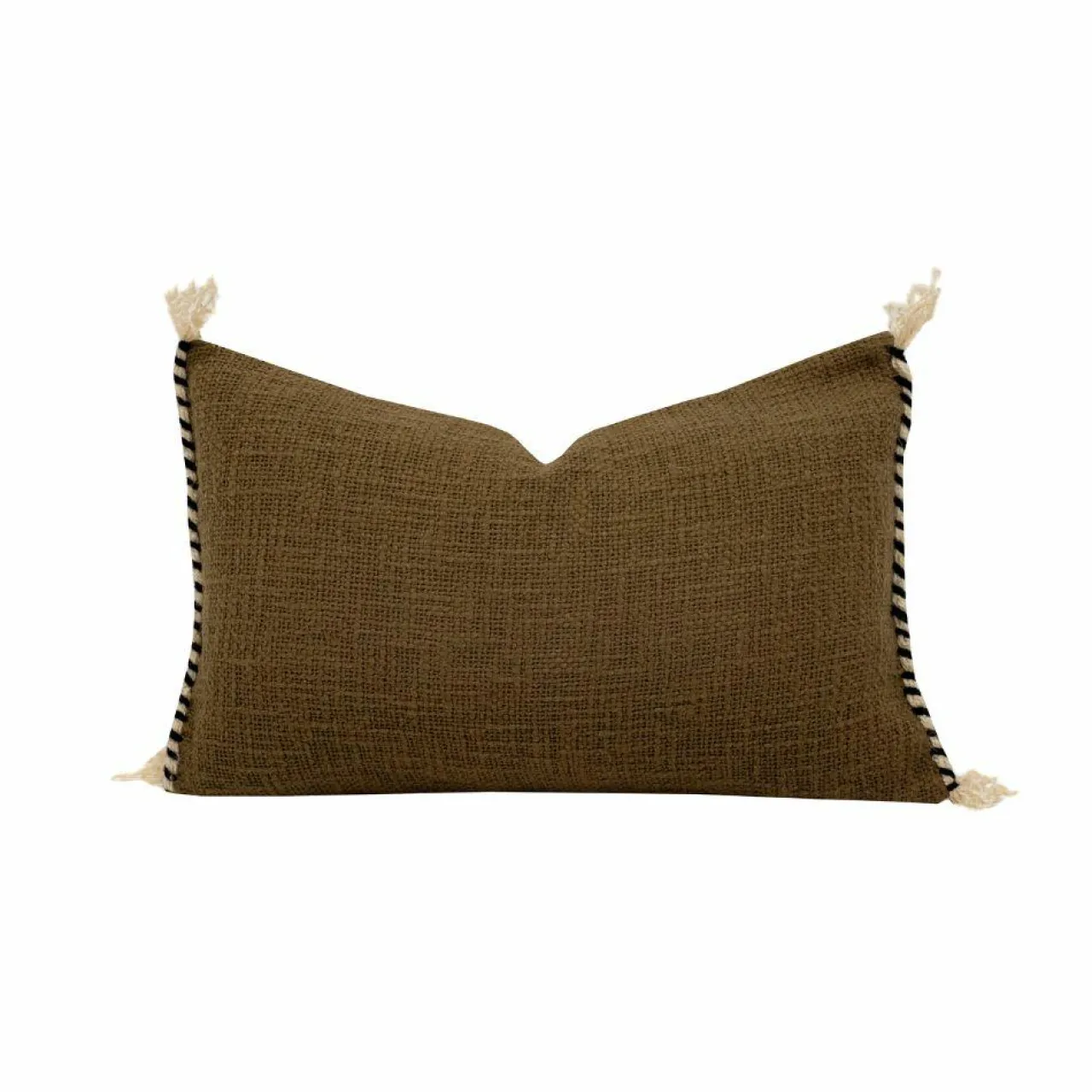Coussin en coton flammé bronze 25x40cm