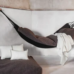 Coussin en coton flammé naturel 25x40cm