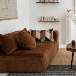 Coussin en laine motif 70s marron 40x60cm