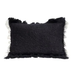 Coussin en laine noir 40x60cm