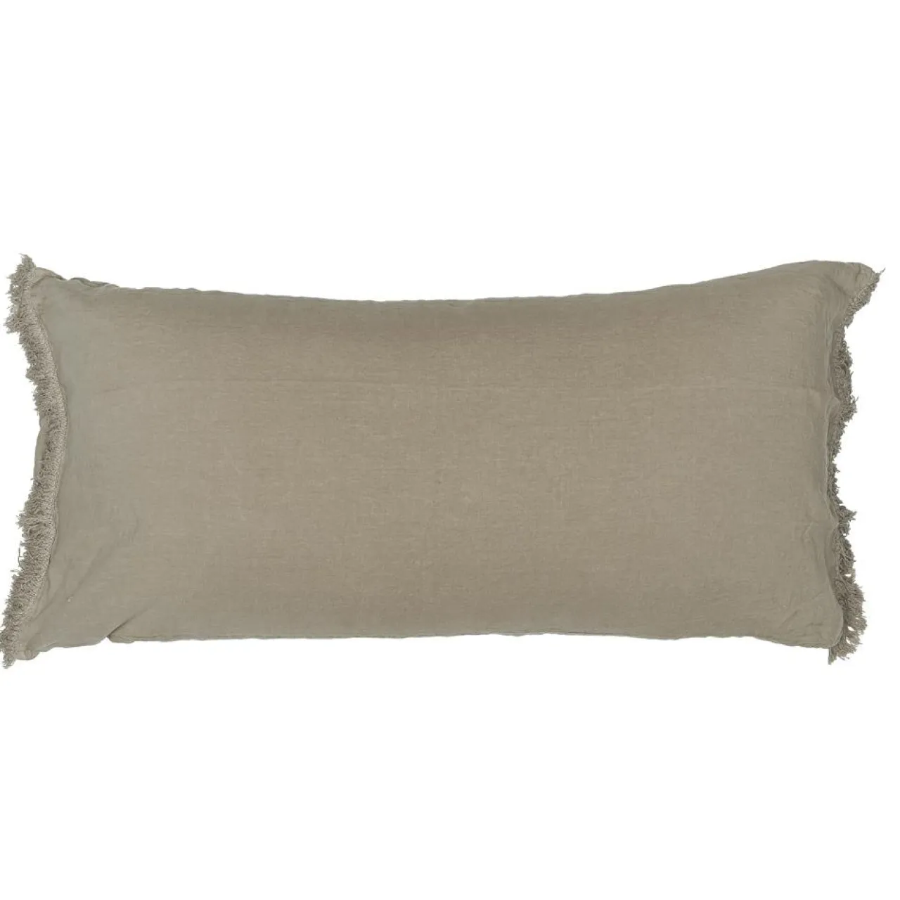 Coussin en lin frangé naturel 55x110cm