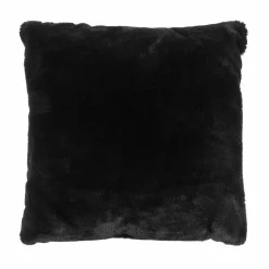 Coussin imitation fourrure Opulence noir - 40x6x40 cm