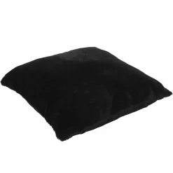 Coussin imitation fourrure Opulence noir - 40x6x40 cm