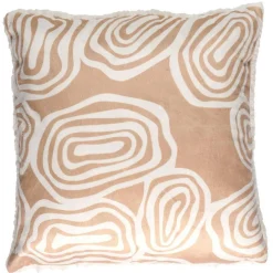 Coussin imprimé sherpa Crush blanc/beige - 40x9x40 cm