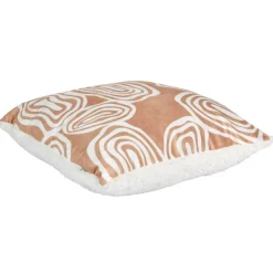 Coussin imprimé sherpa Crush blanc/beige - 40x9x40 cm