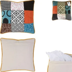 Coussin patchwork dehoussable 40x40cm