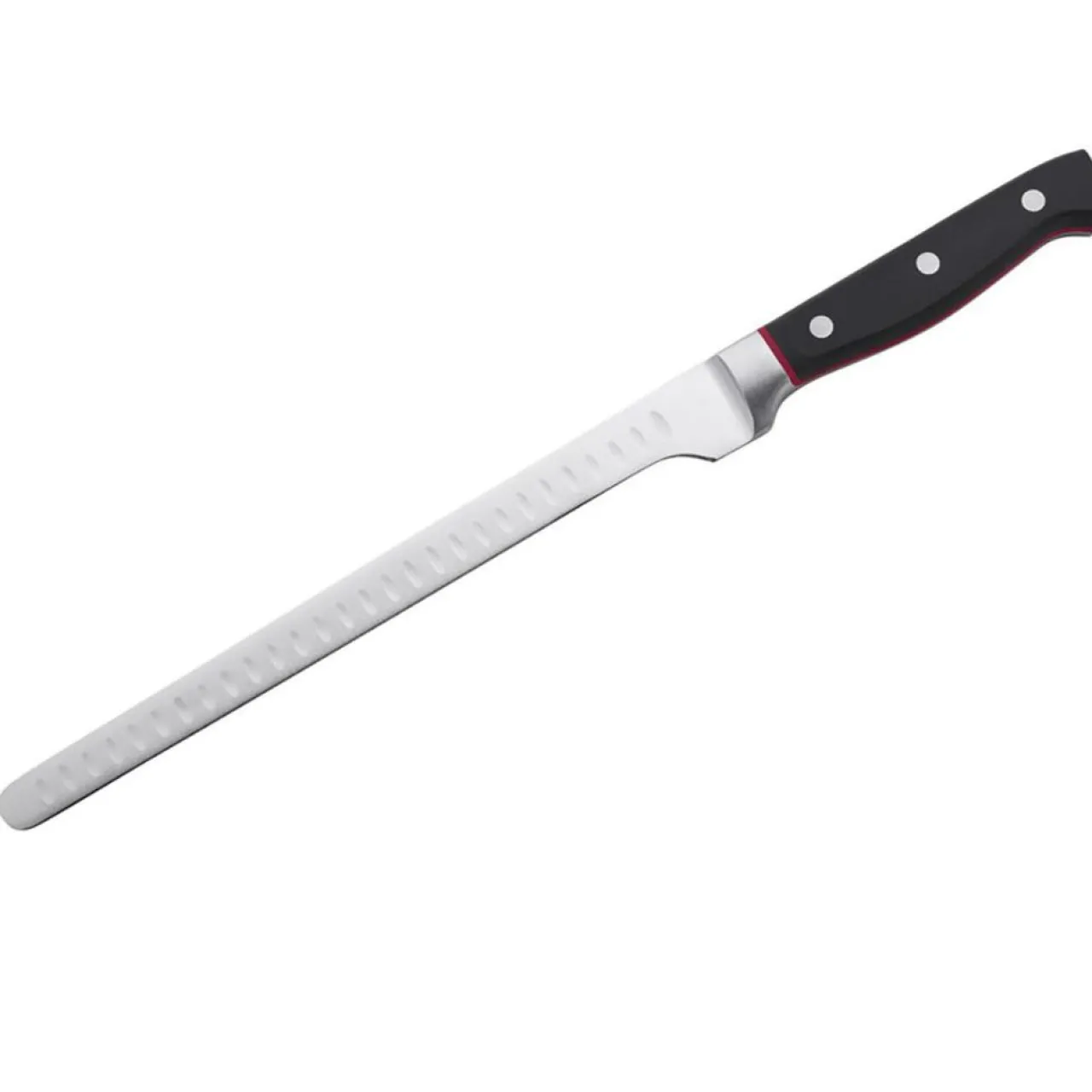 Couteau à saumon ou à jambon Hiro noir/rouge - 38.5 cm