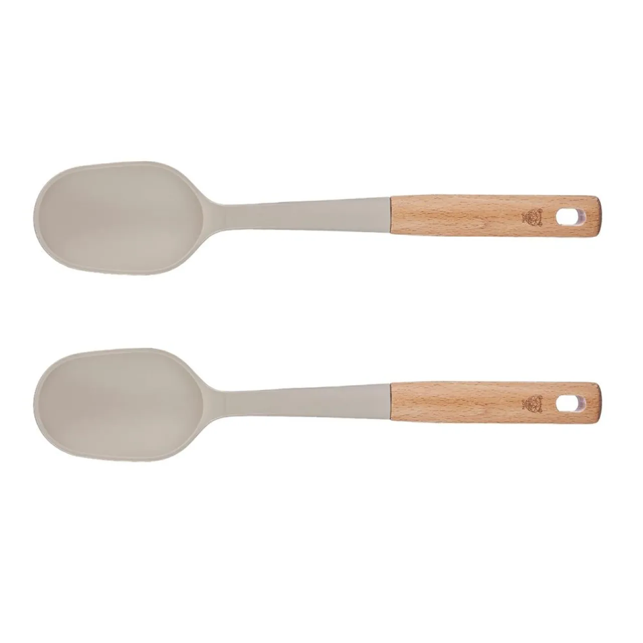 Couverts à salade en bois et silicone GUNNAR beige/marron