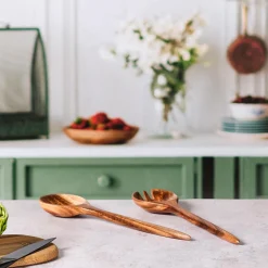 Couverts à salade en bois d'acacia ROLF marron