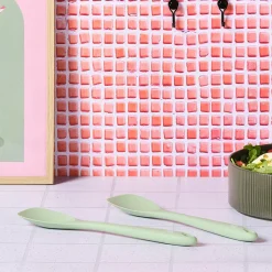 Couverts à salade en silicone IVAR vert pâle