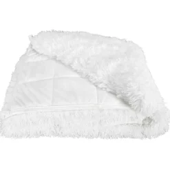 Couverture pondérée fausse fourrure blanche - 153x0x203 cm