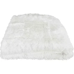 Couverture pondérée fausse fourrure blanche - 153x0x203 cm