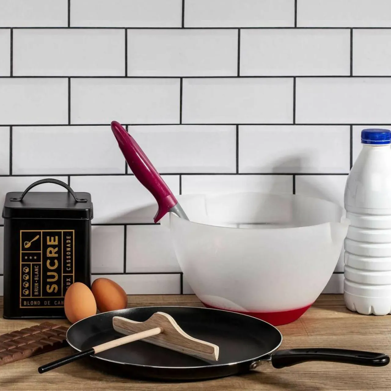 Crépière induction noir/blanc - D.26 cm