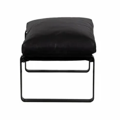 Damo black pouf Leather Noir - 68x46x35 cm