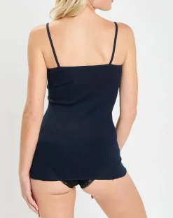 Débardeur bretelles fines bleu marine