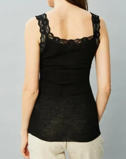 Débardeur Catherine en Laine & Soie noir