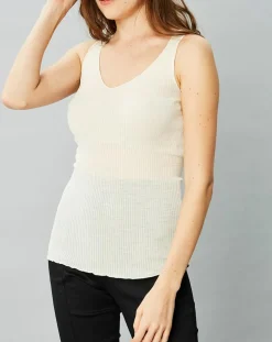 Débardeur Célia en Laine & Soie ivoire
