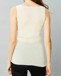 Débardeur Célia en Laine & Soie ivoire