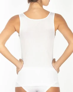 Débardeur Dora en Coton avec dentelle blanc