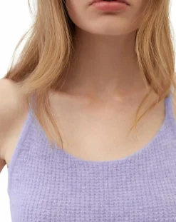 Débardeur en Alpaga & Laine mélangés cropped violet clair