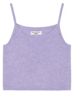 Débardeur en Alpaga & Laine mélangés cropped violet clair