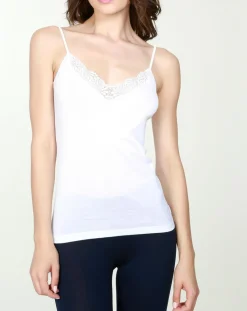 Débardeur en Coton fines bretelles blanc