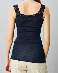 Débardeur en Laine & Soie bleu