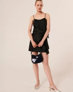 Débardeur en satin Tess noir