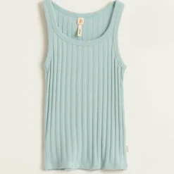 Débardeur en Tricot côtelé Gram bleu clair