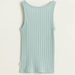 Débardeur en Tricot côtelé Gram bleu clair