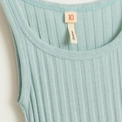 Débardeur en Tricot côtelé Gram bleu clair