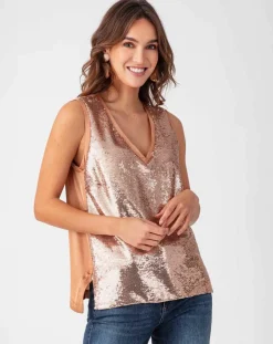 Débardeur Lina beige/doré