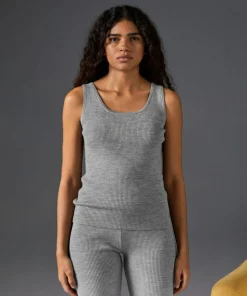 Debardeur Ségolène 100% laine Cotelé gris argent