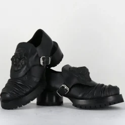 Derbies en Cuir lion noires - Talon : 9.5cm