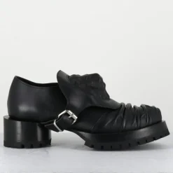 Derbies en Cuir lion noires - Talon : 9.5cm