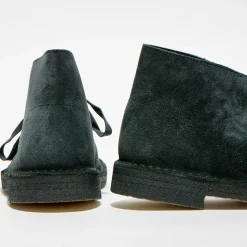 Desert boots en Velours de Cuir vert foncé