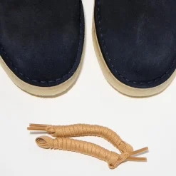 Desert boots en Velours de Cuir Coal marine