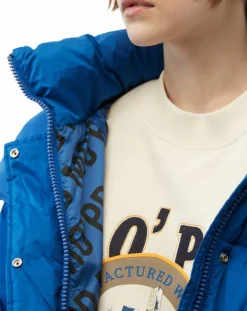 Doudoune à capuche Puffer bleue