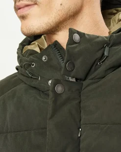 Doudoune Micro Twill Barn Puffer kaki foncé