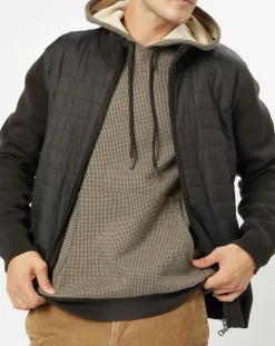 Doudoune Bi-matière Hybride Media noir/marron